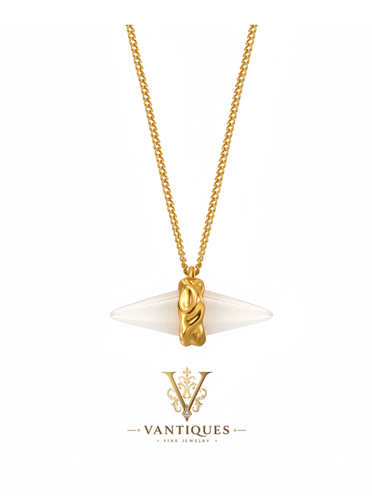 Celestial Jade Taper Pendant Necklace