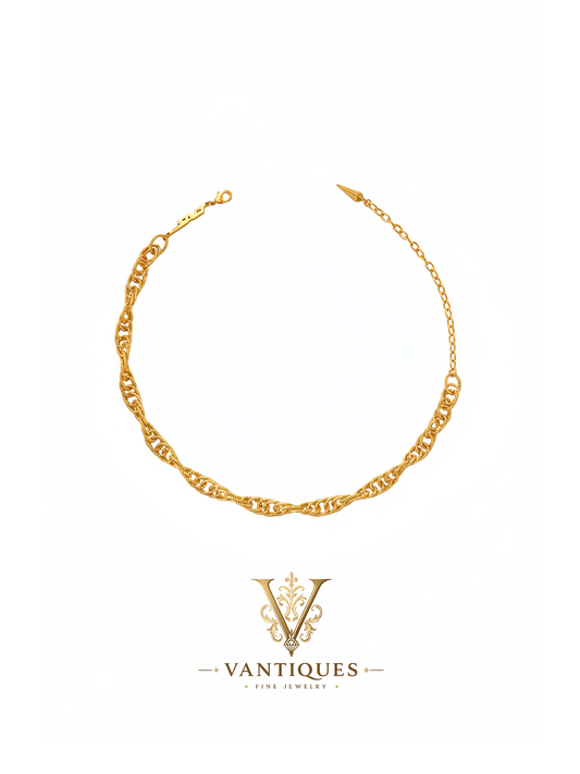 Artisan Oval Engraved Chain Necklace