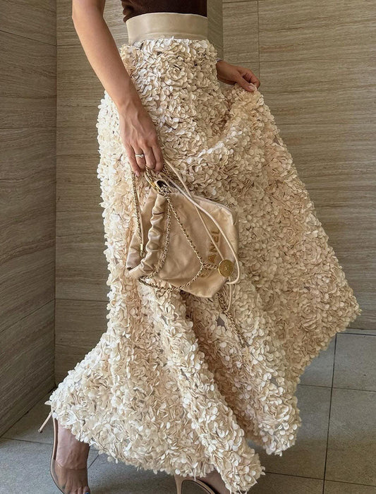 Floral Print High Slit Maxi Skirt