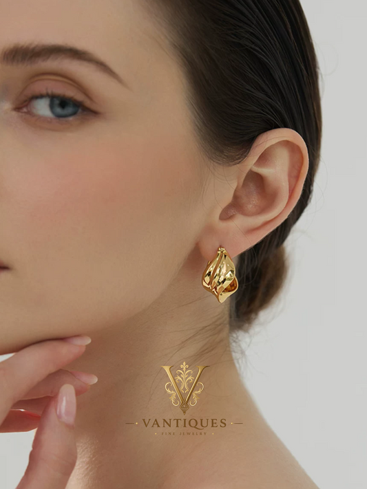 Twisted Leaf Statement Earrings