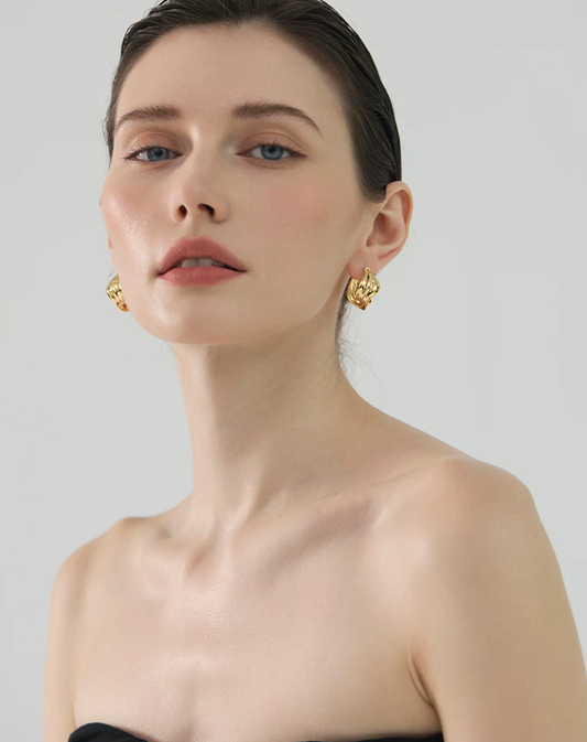 Twisted Leaf Statement Earrings