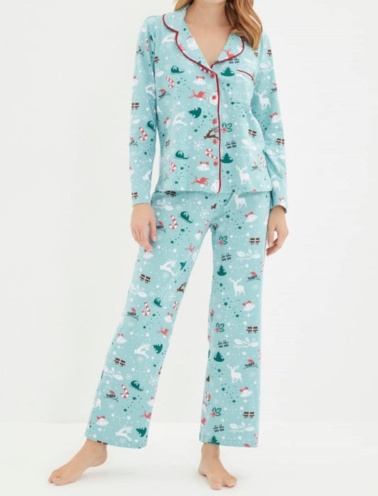 Christmas Print Pajama Pants Set