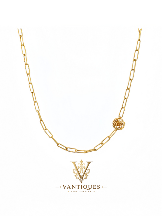 Golden Single Blossom Pendant Necklace