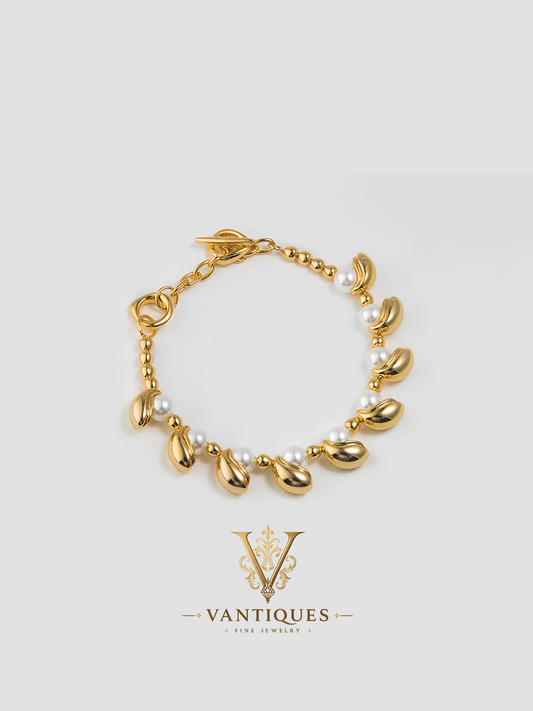 Pearl Drop Chain Bracelet