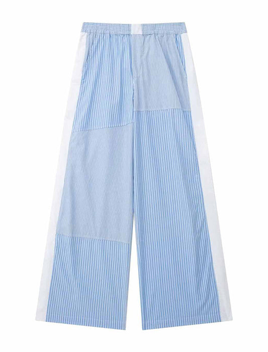 Striped Wide-Leg Lounge Pants