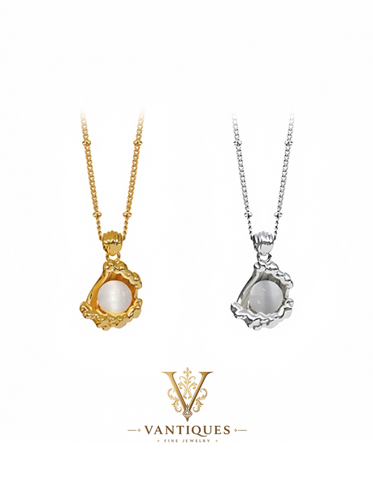 Ripple Texture Layered Pendant Necklace