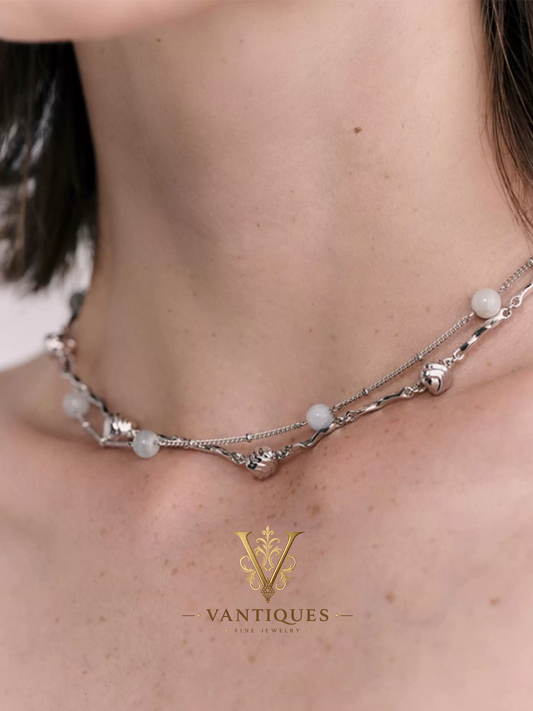 Dual Texture Layered Chain Necklace