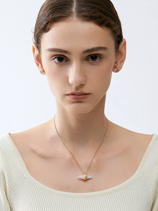 Celestial Jade Taper Pendant Necklace